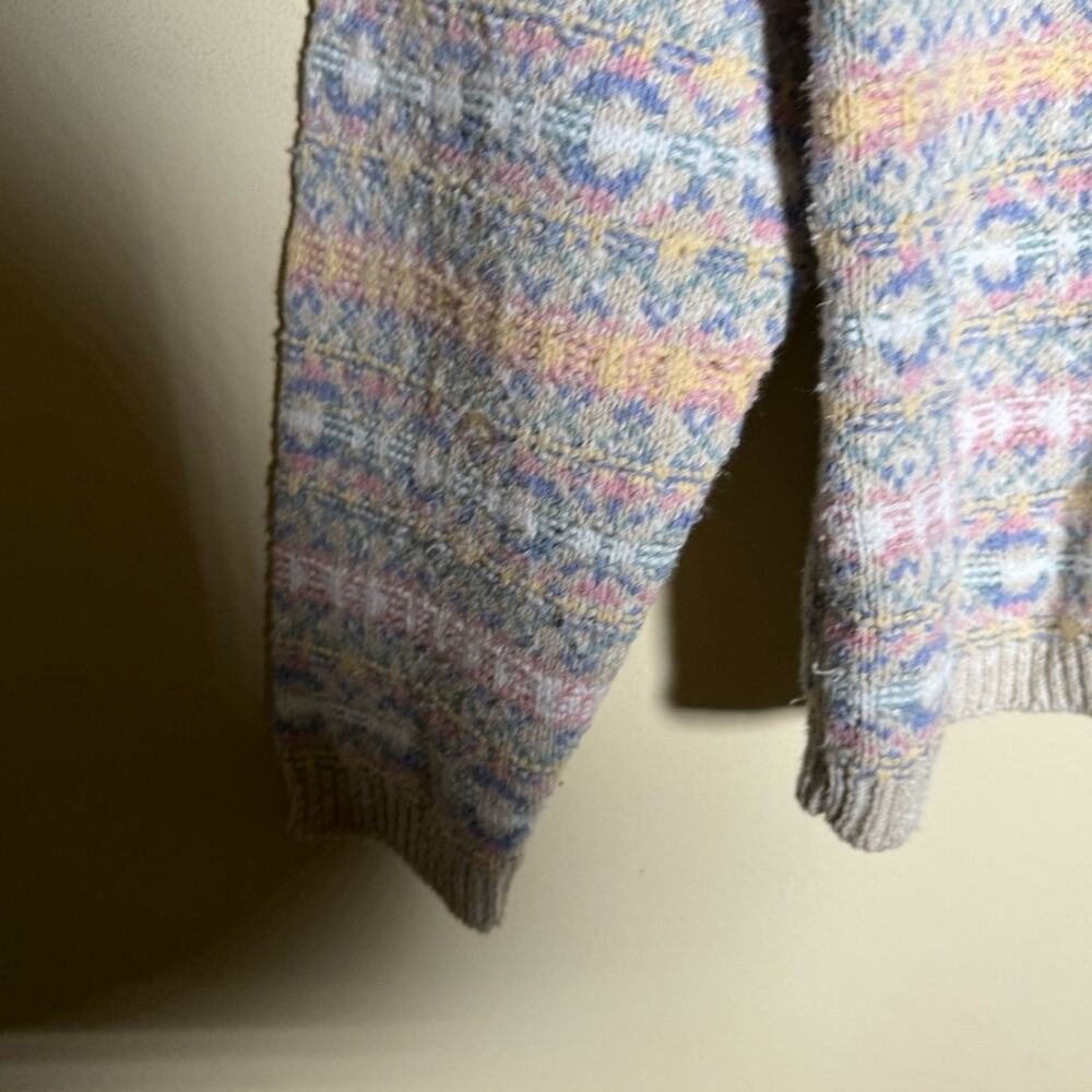 VINTAGE AMANA cottagecore coastal grandma hand knit pastel cardigan S - Picture 4 of 6